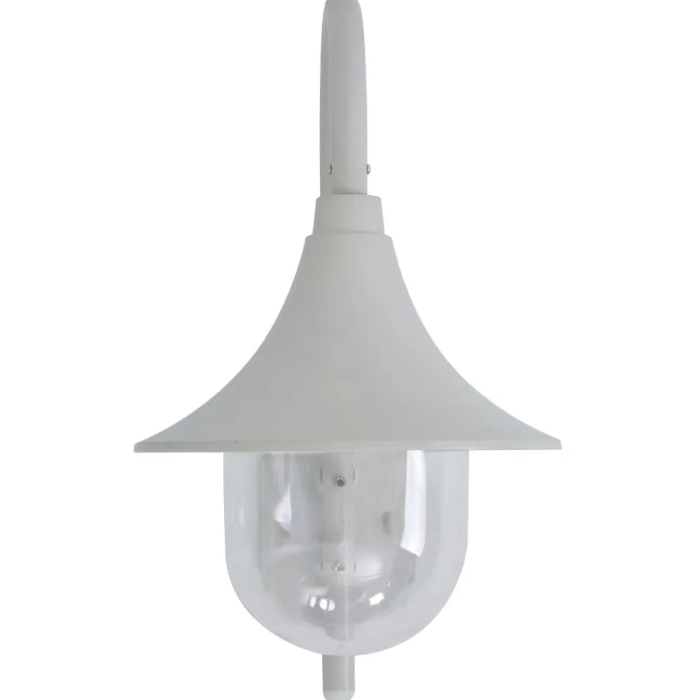 vidaXL Iluminación-Lámpara de pared de jardín aluminio blanca E27 42 cm