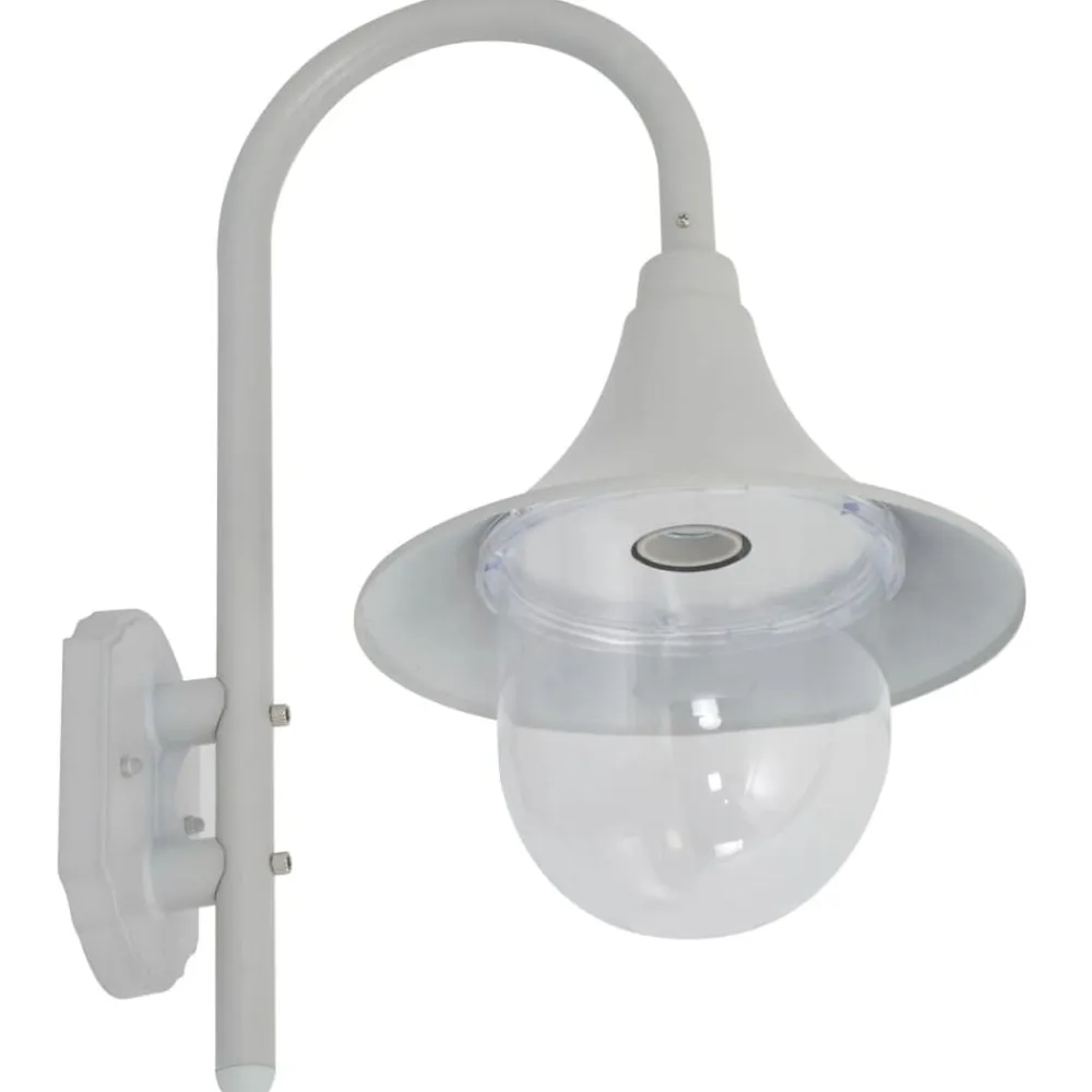 vidaXL Iluminación-Lámpara de pared de jardín aluminio blanca E27 42 cm