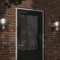 vidaXL Iluminación-Lámpara de pared de exterior con sensor acero inoxidable