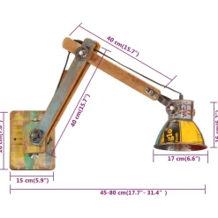 vidaXL Lámpara de pared estilo industrial redonda E27 Multicolor Discount