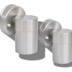 vidaXL Iluminación-Lámpara de pared exterior 2 uds acero inoxidable descendente