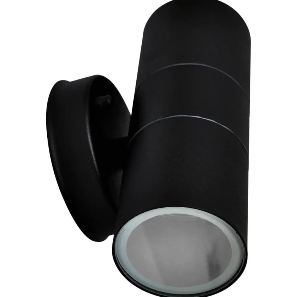 vidaXL Lámpara de pared exterior 2 uds acero ascendente/descendente Negro Outlet