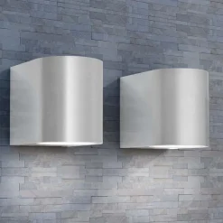 vidaXL Lámpara de pared exterior 2 uds redonda descendente Clearance