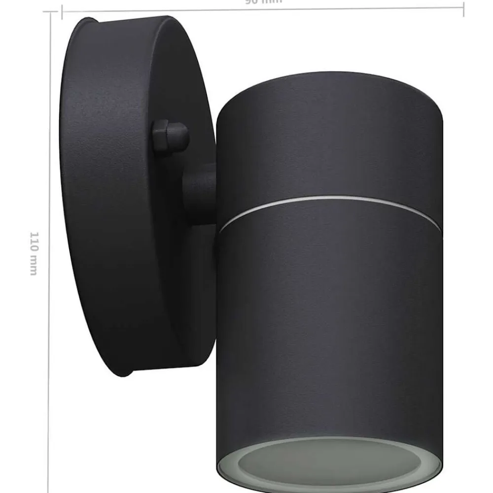 vidaXL Lámpara de pared exterior 2 uds acero inoxidable descendente Negro New