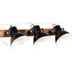 vidaXL Iluminación-Lámpara de pared industrial negra 65x25 cm E27