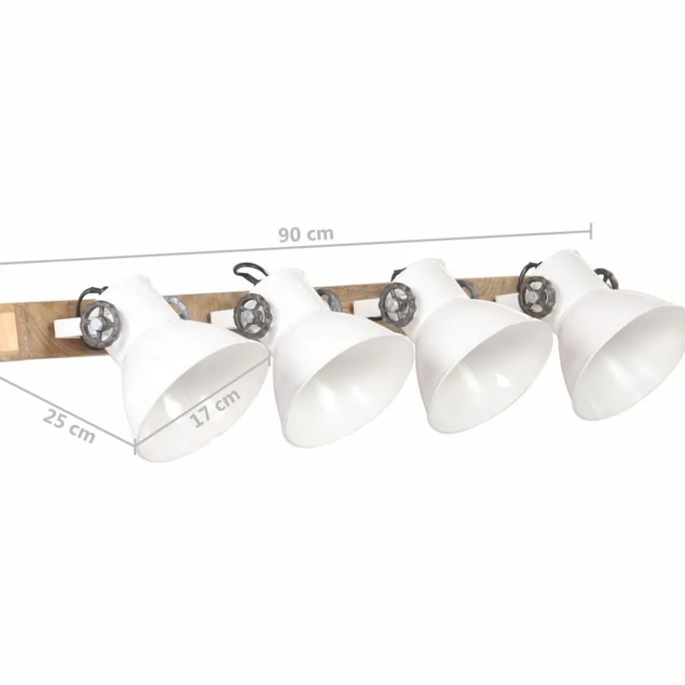 vidaXL Lámpara de pared industrial blanca 90x25 cm E27 Blanco Sale