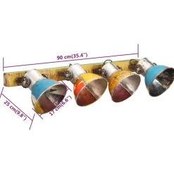 vidaXL Lámpara de pared industrial E27 90x25 cm Multicolor Clearance