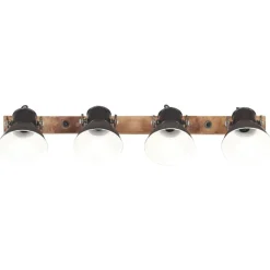 vidaXL Lámpara de pared industrial negra 90x25 cm E27 Negro Clearance