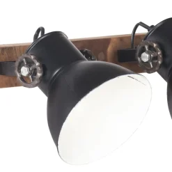 vidaXL Lámpara de pared industrial negra 90x25 cm E27 Negro Clearance