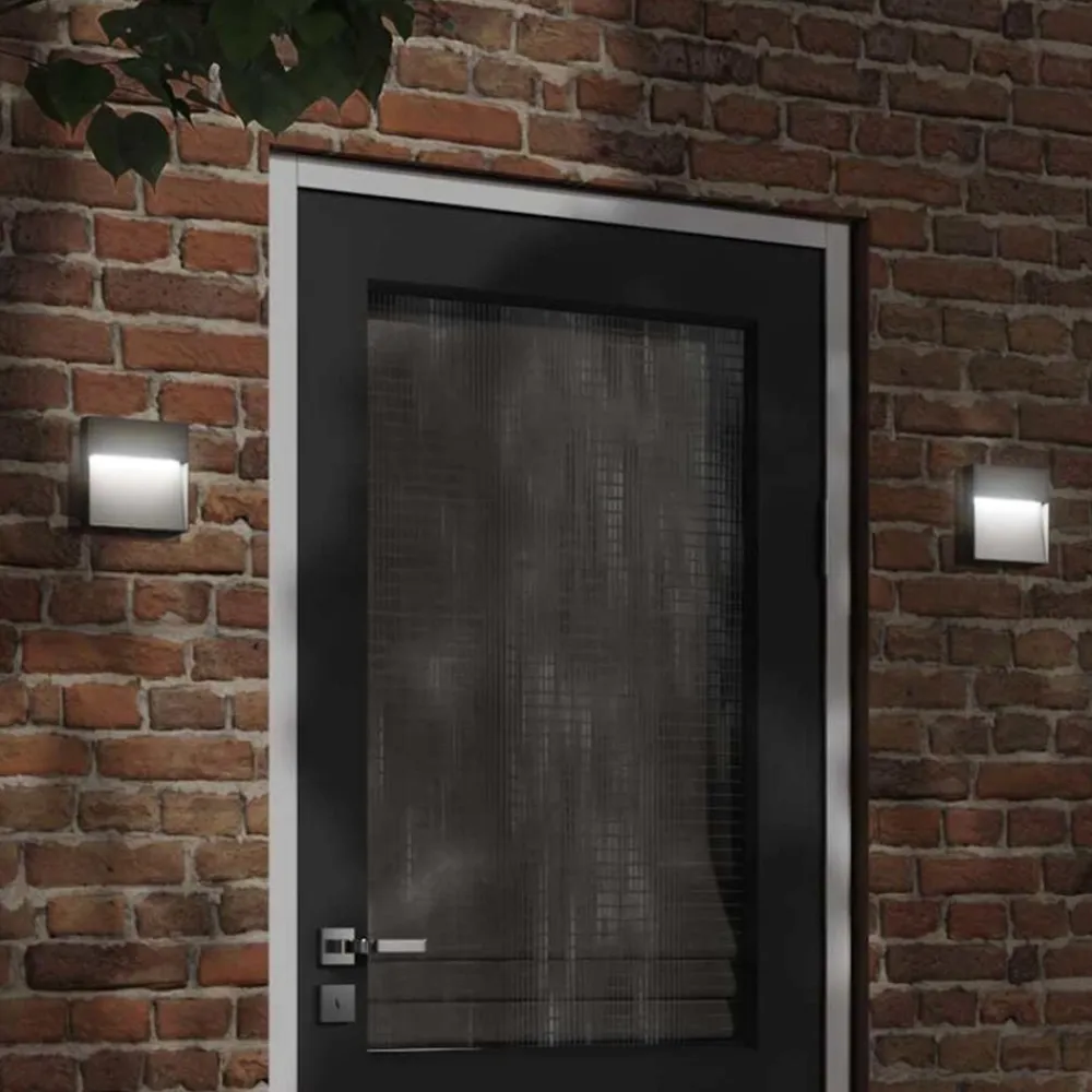 vidaXL Lámpara de pared LED de exterior aluminio fundido negro Best