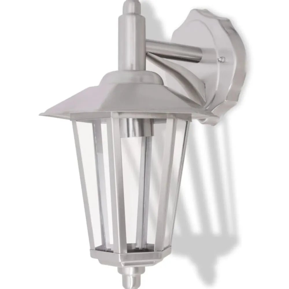 vidaXL Lámpara de pared luz descendente de exterior acero inoxidable Hot