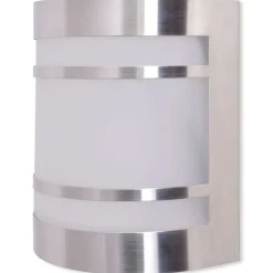 vidaXL Lámpara de pared para exteriores acero inoxidable Plateado Clearance