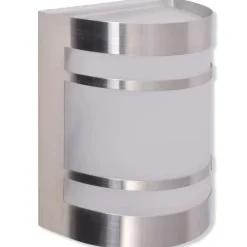 vidaXL Lámpara de pared para exteriores acero inoxidable Plateado Clearance