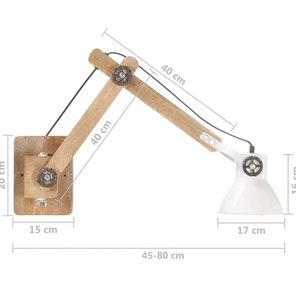 vidaXL Lámpara de pared redonda estilo industrial blanca E27 Blanco