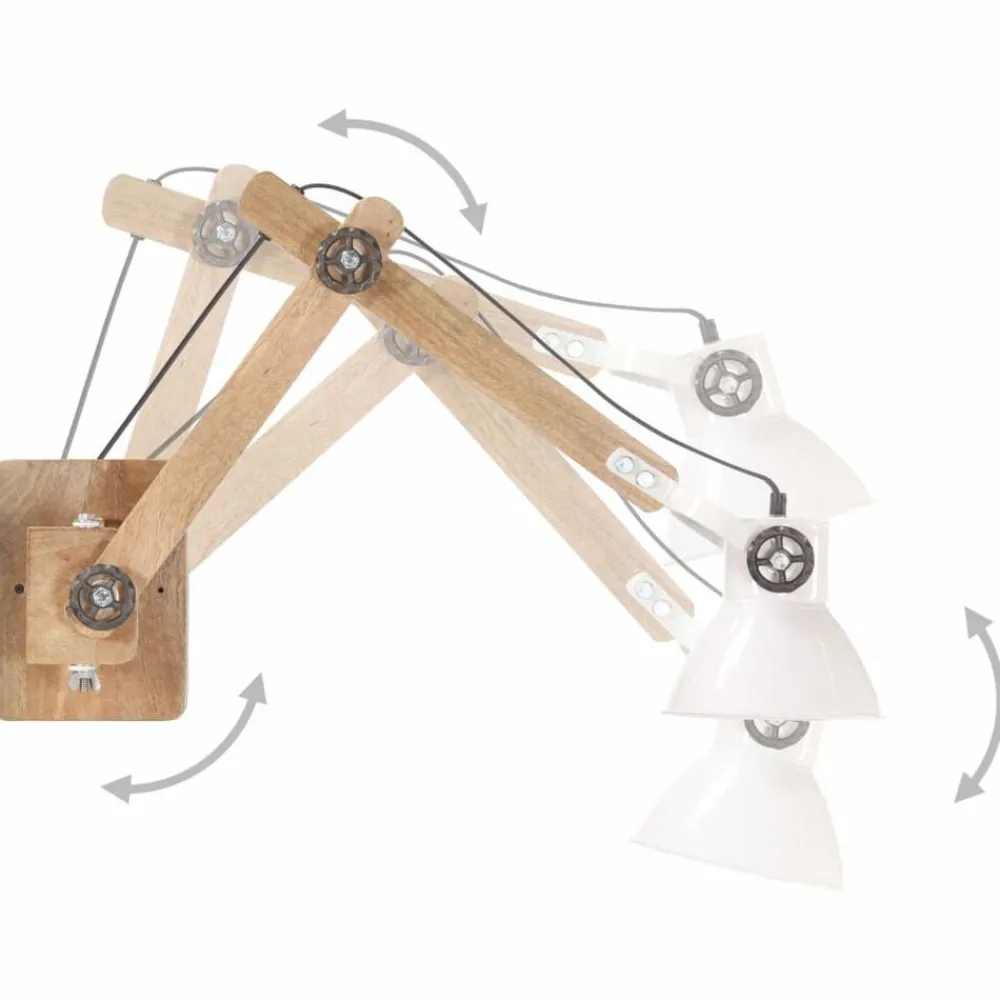 vidaXL Lámpara de pared redonda estilo industrial blanca E27 Blanco