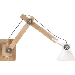 vidaXL Lámpara de pared redonda estilo industrial blanca E27 Blanco