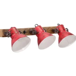 vidaXL Lámpara de pared desgastado 25 W E27 65x25 cm Rojo Online