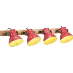 vidaXL Lámpara de pared desgastado 25 W E27 90x25 cm Rojo Hot