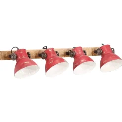 vidaXL Lámpara de pared desgastado 25 W E27 90x25 cm Rojo Hot