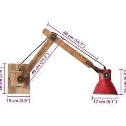 vidaXL Iluminación-Lámpara de pared desgastado 25 W E27 96x15x20 cm