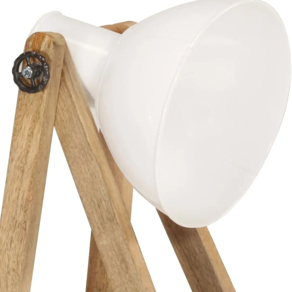 vidaXL Iluminación-Lámpara de pie 3 piezas madera maciza de mango E27