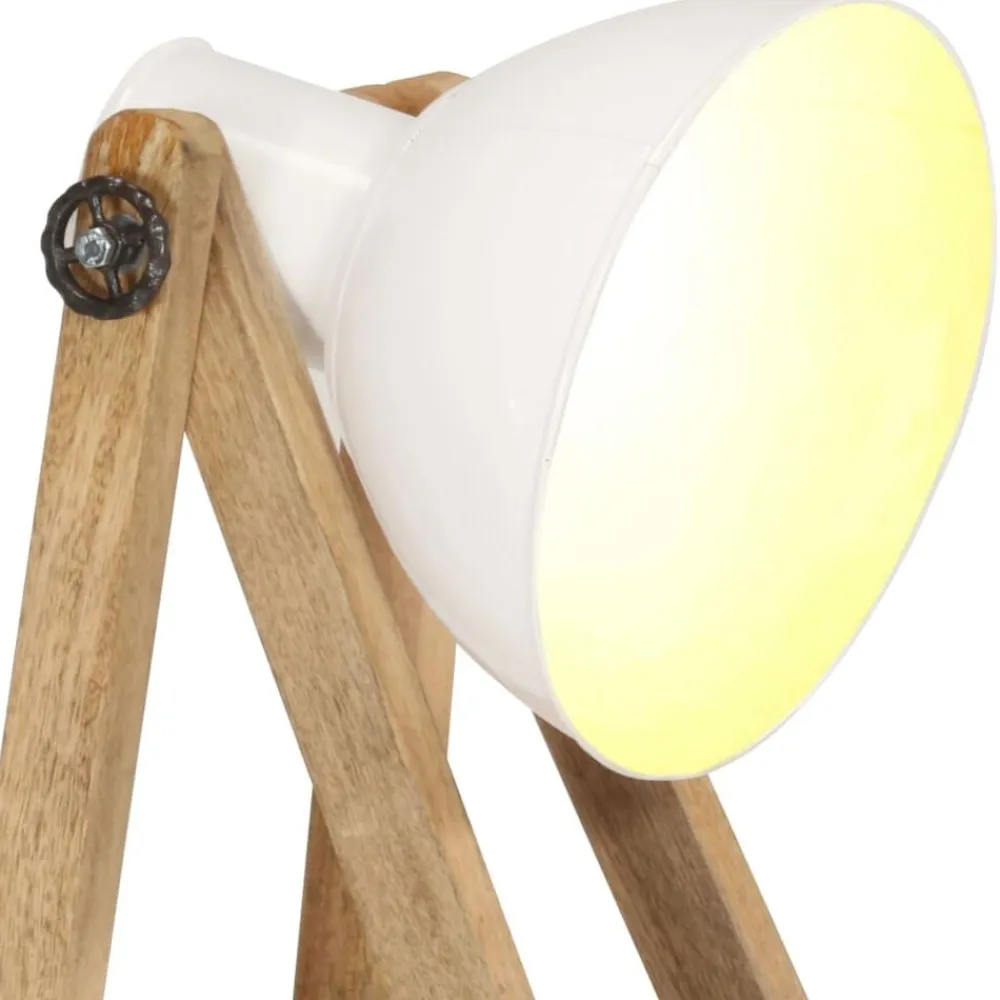 vidaXL Iluminación-Lámpara de pie 3 piezas madera maciza de mango E27