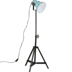 vidaXL Lámpara de pie desgastado 25 W E27 35x35x65/95 cm Azul Outlet