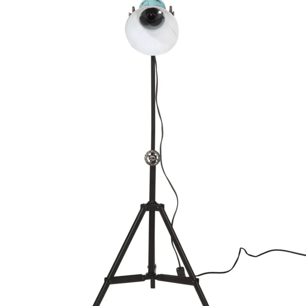 vidaXL Lámpara de pie desgastado 25 W E27 35x35x65/95 cm Azul Outlet