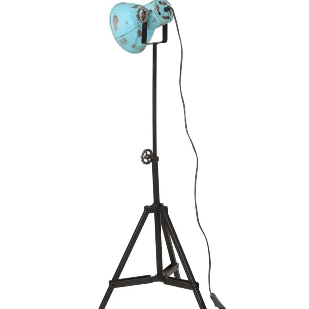 vidaXL Lámpara de pie desgastado 25 W E27 35x35x65/95 cm Azul Outlet
