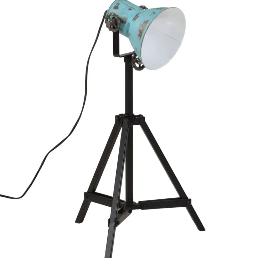 vidaXL Lámpara de pie desgastado 25 W E27 35x35x65/95 cm Azul Outlet
