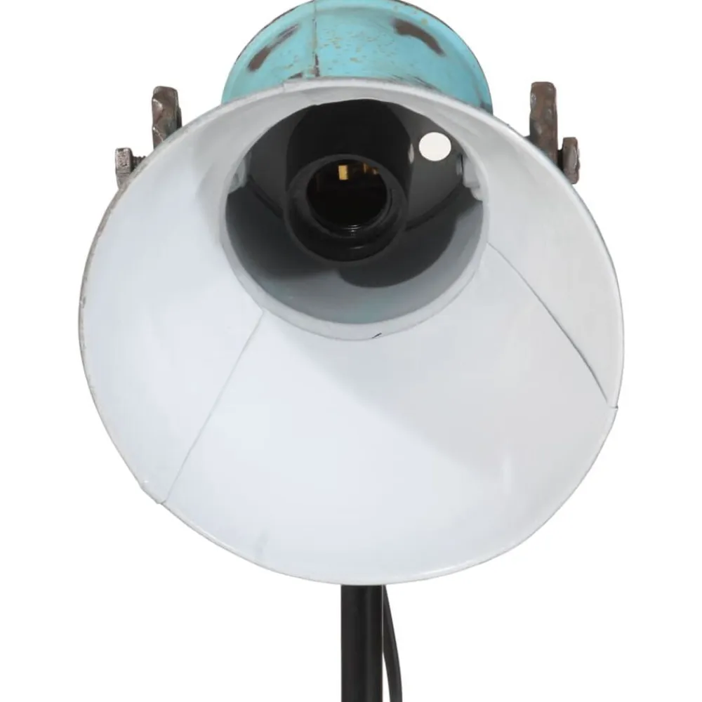 vidaXL Lámpara de pie desgastado 25 W E27 35x35x65/95 cm Azul Outlet