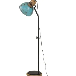 vidaXL Lámpara de pie desgastado 25 W E27 30x30x100-150 cm Azul Sale