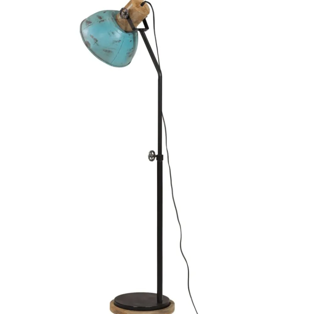 vidaXL Lámpara de pie desgastado 25 W E27 30x30x100-150 cm Azul Sale
