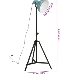 vidaXL Iluminación-Lámpara de pie desgastado 25 W E27 61x61x90/150 cm