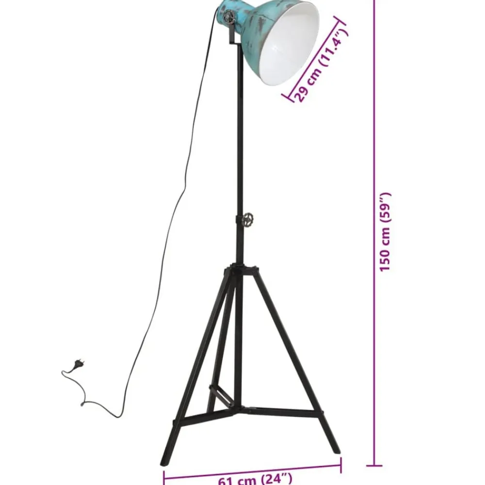 vidaXL Iluminación-Lámpara de pie desgastado 25 W E27 61x61x90/150 cm