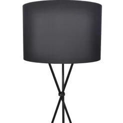 vidaXL Iluminación-Lámpara de pie con pantalla y soporte negra