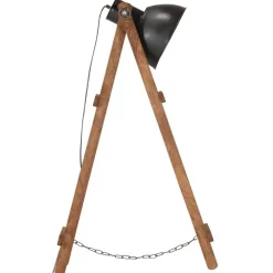 vidaXL Iluminación-Lámpara de pie de madera maciza de mango E27