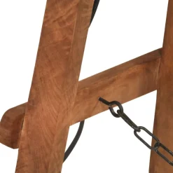 vidaXL Lámpara de pie madera maciza de mango plateada E27 Plateado Best