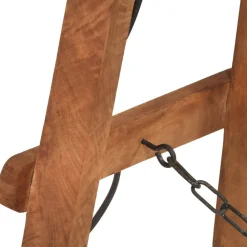 vidaXL Iluminación-Lámpara de pie madera maciza de mango latón E27