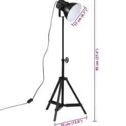 vidaXL Lámpara de pie negra 25 W E27 35x35x65/95 cm Negro