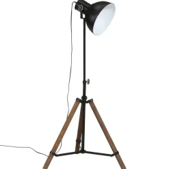 vidaXL Iluminación-Lámpara de pie negra 25 W E27 75x75x90-150 cm