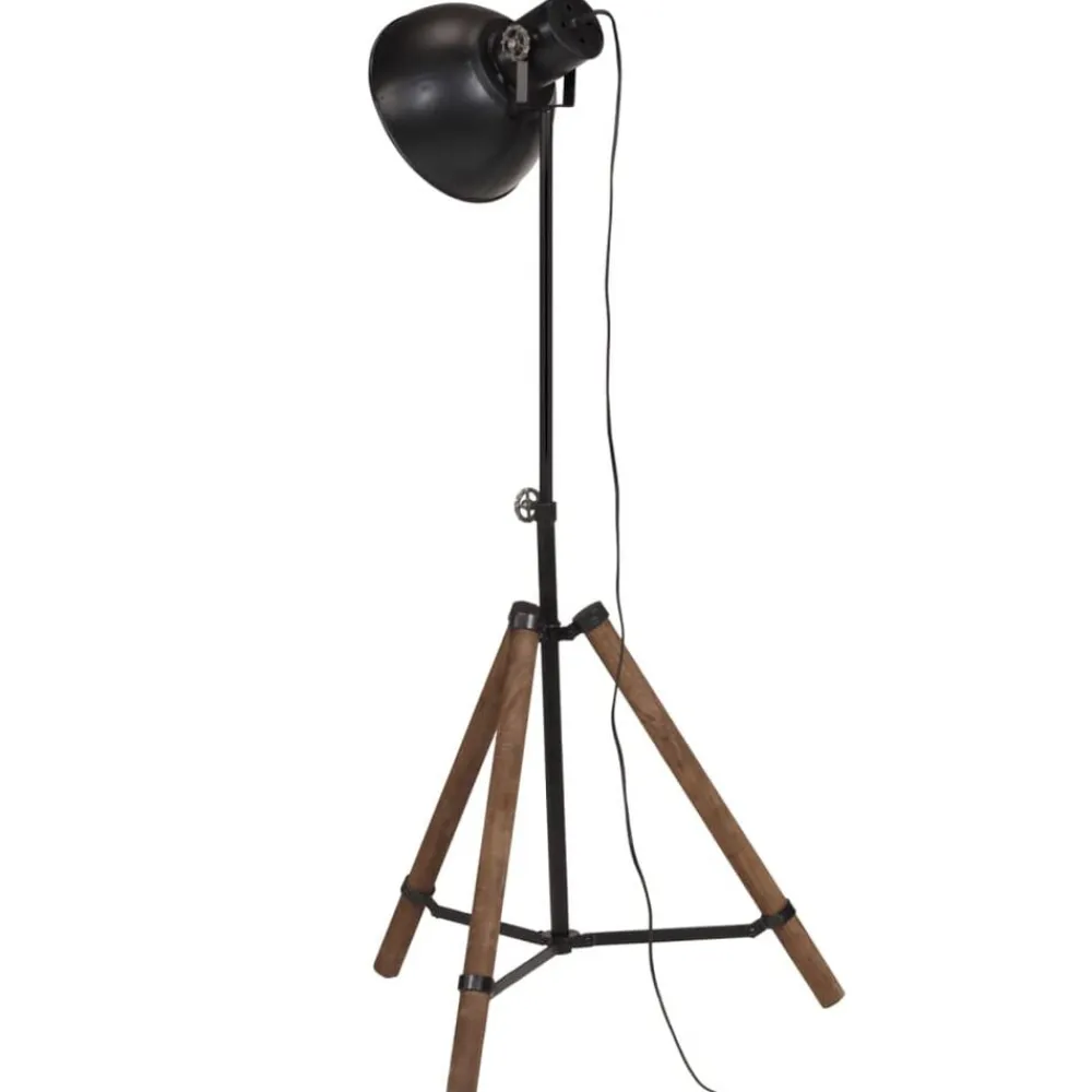 vidaXL Iluminación-Lámpara de pie negra 25 W E27 75x75x90-150 cm