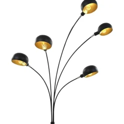 vidaXL Lámpara de pie 5 x E14 200 cm Negro y dorado Best