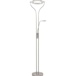vidaXL Iluminación-Lámpara de pie regulable plateado 18 W 180 cm