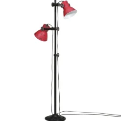 vidaXL Lámpara de pie desgastado 25 W E27 25x25x90/140 cm Rojo Discount