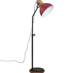 vidaXL Lámpara de pie desgastado 25 W E27 30x30x100-150 cm Rojo Clearance