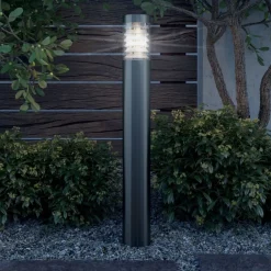 vidaXL Iluminación-Lámpara de poste de jardín acero inoxidable