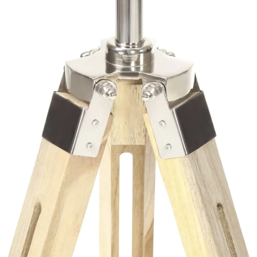 vidaXL Lámpara de suelo con trípode madera maciza de mango 140 cm Best