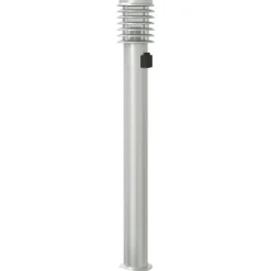 vidaXL Lámpara de suelo de exterior con enchufe acero inoxidable 110cm Plateado Hot