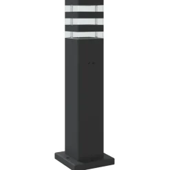 vidaXL Iluminación-Lámpara de suelo de exterior con sensor aluminio negro 50 cm